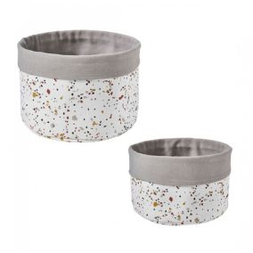 Lot de 2 paniers de rangement en polycoton 27x27cm