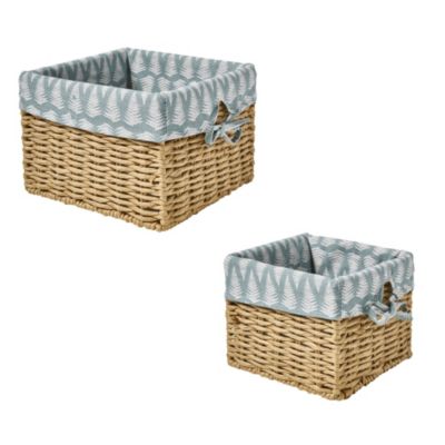 Lot de 2 paniers de rangement petit et grand 25x25cm