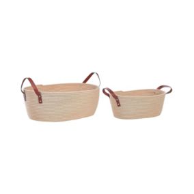 Lot de 2 paniers en coton beige GISSAR