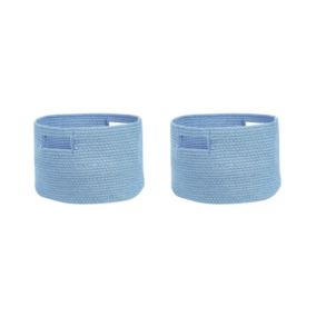 Lot de 2 paniers en coton bleu 30 cm CHINIOT