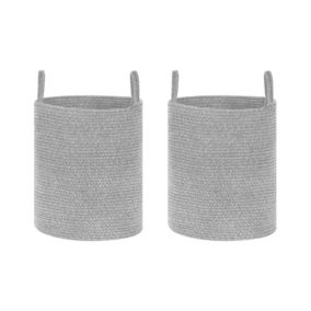 Lot de 2 paniers en coton gris SARYK