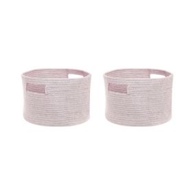 Lot de 2 paniers en coton rose pâle 30 cm CHINIOT