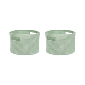 Lot de 2 paniers en coton vert 30 cm CHINIOT