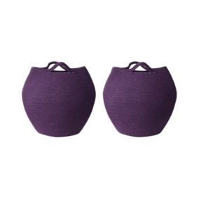 Lot de 2 paniers en coton violet PANJGUR