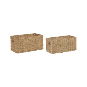 Lot de 2 paniers en herbes marines ton naturel DONGHA