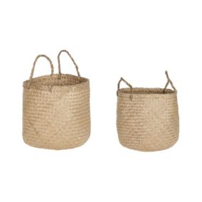 Lot de 2 paniers en herbes marines ton naturel HALONG