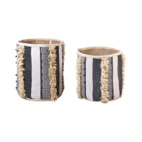 Lot de 2 paniers KOTKAI Coton Gris