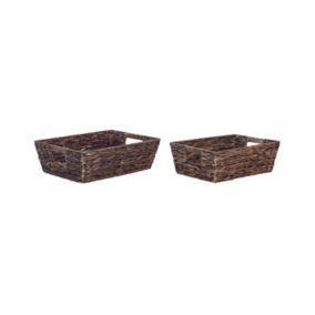 Lot de 2 paniers PANDZ Osier Marron foncé