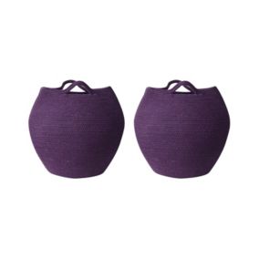 Lot de 2 paniers PANJGUR Coton Pourpre