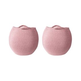 Lot de 2 paniers PANJGUR Coton Rose