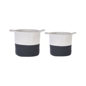 Lot de 2 paniers PAZHA Coton Noir