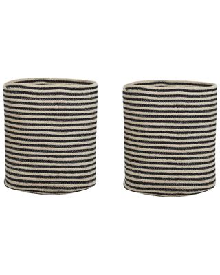 Lot de 2 paniers YERKOY Coton Noir