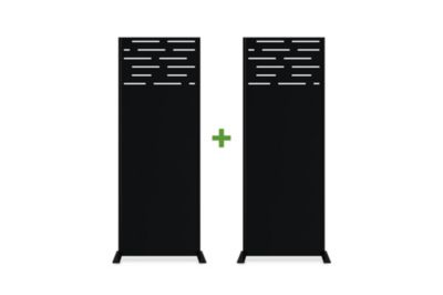 Lot de 2 panneaux décoratifs ARLBERG Noir H.160cm motifs sur le haut