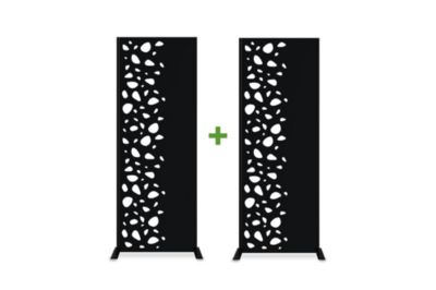 Lot de 2 panneaux décoratifs SUNNY Noir H.160cm motifs côté gauche