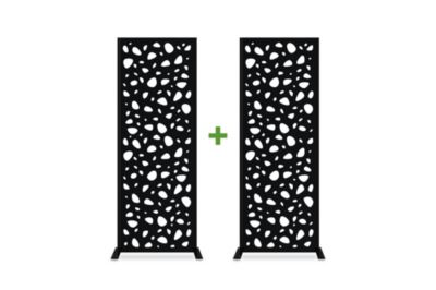 Lot de 2 panneaux décoratifs SUNNY Noir H.160cm motifs intégral