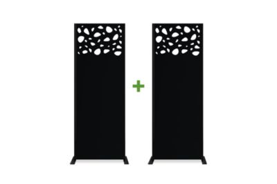 Lot de 2 panneaux décoratifs SUNNY Noir H.160cm motifs sur le haut