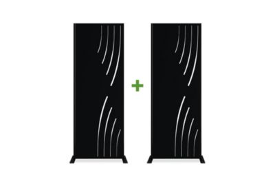 Lot de 2 panneaux décoratifs VELETA Noir H.160cm motifs côté droit