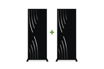 Lot de 2 panneaux décoratifs VELETA Noir H.160cm motifs côté gauche