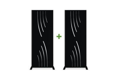 Lot de 2 panneaux décoratifs VELETA Noir H.160cm motifs intégral
