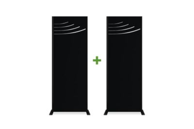 Lot de 2 panneaux décoratifs VELETA Noir H.160cm motifs sur le haut