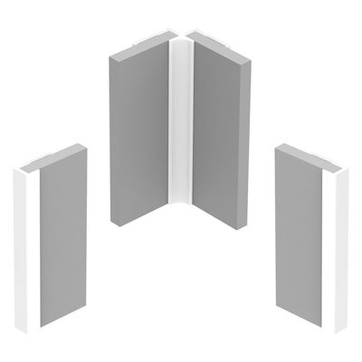 Lot de 2 panneaux de douche en aluminium (90x220 & 120x220 cm) + profilés blanc - Béton Clair - Gris