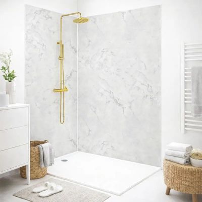 Lot de 2 panneaux de douche en PVC (90x220 & 120x220 cm) + profilés ...