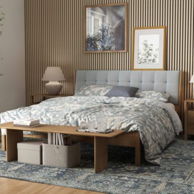 Lot de 2 Panneaux Muraux Décoratifs Acoustiques Bois MDF 240x60cm Chêne clair  AntiBruit, Facile à Poser