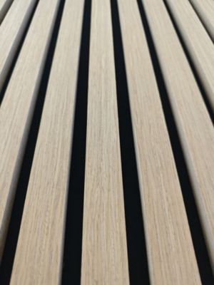 Lot de 2 Panneaux Muraux Décoratifs Acoustiques Bois MDF 240x60cm Chêne foncé  AntiBruit, Facile à Poser