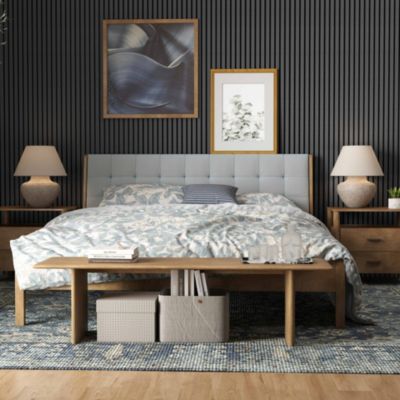Lot de 2 Panneaux Muraux Décoratifs Acoustiques Bois MDF 240x60cm Chêne grisé  AntiBruit, Facile à Poser
