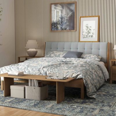 Lot de 2 Panneaux Muraux Décoratifs Acoustiques Bois MDF 240x60cm chêne naturel  AntiBruit, Facile à Poser