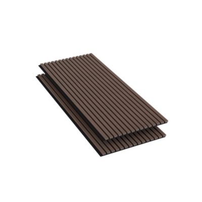 Lot de 2 panneaux muraux décoratifs et acoustiques en bois de la gamme Ocean - Ep. 21 mm - 120 x 60 cm -  chêne noyer