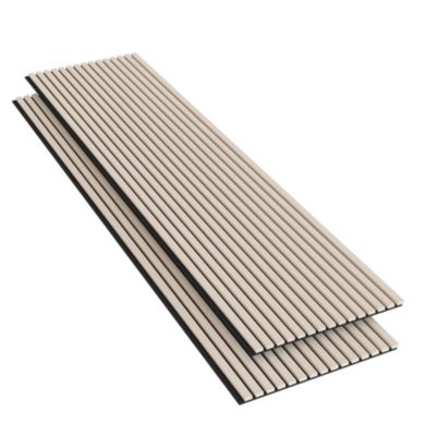 Lot de 2 panneaux muraux décoratifs et acoustiques en bois de la gamme Ocean - Ep. 21 mm - 240 x 60 cm -  chêne naturel