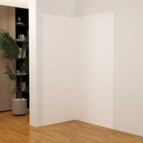 Lot de 2 panneaux muraux de douche blanc mural aluminium avec 3 profiles - L.100 x L.100 x H.210 cm - Étanche,facile à nettoyer