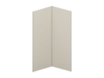 Lot de 2 panneaux muraux de douche ivoire en aluminium avec profilés - 2 x L90 x H210 cm - ITZIAR