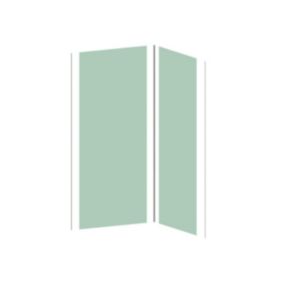 Lot de 2 panneaux muraux de douche vert clair en aluminium avec profilés - 2 x L90 x H210 cm - ITZIAR