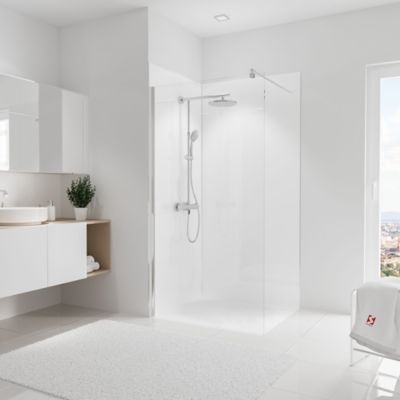 Lot de 2 panneaux muraux de salle de bains l.100 x H.210 cm, blanc brillant, Schulte DécoDesign Brio