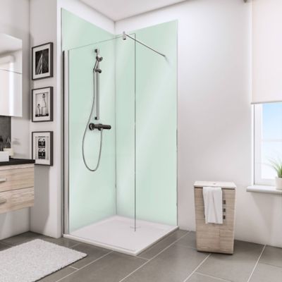 Lot de 2 panneaux muraux de salle de bains l.100 x H.210 cm, vert eau brillant, Schulte DécoDesign Brio