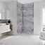 Lot de 2 panneaux muraux de salle de bains l.100x255 cm, décor gris antico, Schulte DécoDesign