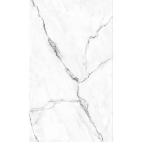 Lot de 2 panneaux muraux de salle de bains l.100x255 cm, décor marbre de Carrare Softtouch, Schulte DécoDesign