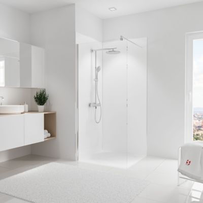 Lot de 2 panneaux muraux de salle de bains l.90 x H.210 cm, blanc, Schulte DécoDesign Couleur