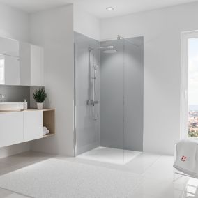 Lot de 2 panneaux muraux de salle de bains l.90 x H.210 cm, gris argenté, Schulte DécoDesign Couleur