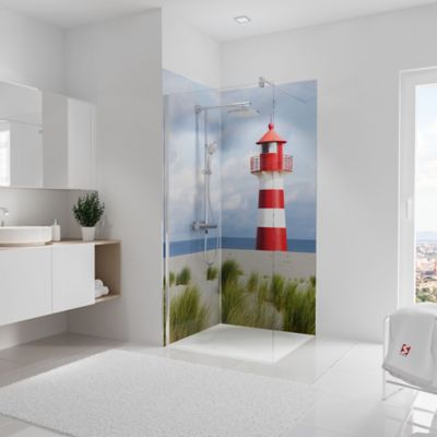 Lot de 2 panneaux muraux de salle de bains l.90 x H.210 cm, phare en angle, Schulte DécoDesign Photo