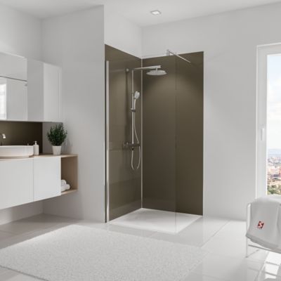 Lot de 2 panneaux muraux de salle de bains l.90 x H.210 cm, taupe, Schulte DécoDesign Couleur