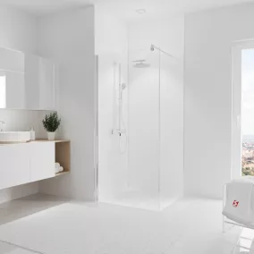 Lot de 2 panneaux muraux de salle de bains l.90x255 cm, blanc, Schulte DécoDesign
