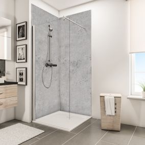 Lot de 2 panneaux muraux salle de bains 100 x 210 cm, Schulte DécoDesign Décor, pierre gris clair