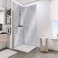 Lot de 2 panneaux muraux salle de bains 100 x 210 cm, Schulte DécoDesign Brio, pierre gris clair brillant