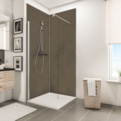 Lot de 2 panneaux muraux salle de bains 100 x 210 cm, Schulte DécoDesign Décor, glaise