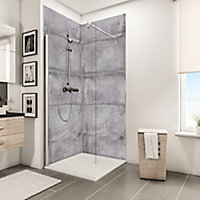 Lot de 2 panneaux muraux salle de bains 100 x 210 cm, Schulte DécoDesign Décor, gris antico