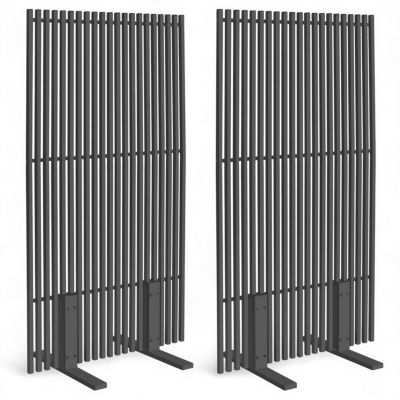 Lot de 2 paravents extérieurs ajourés claustra décoratif 80 x 150 cm métal gris anthracite