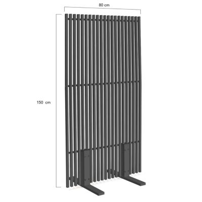 Lot de 2 paravents extérieurs ajourés claustra décoratif 80 x 150 cm métal gris anthracite